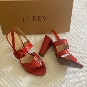 Brand-new JCrew Sydney Patent Sandal, Poppy